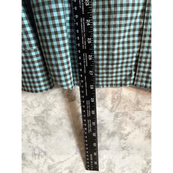 Banana Republic Slim Fit Mens Medium Button Down Shirt Gingham Snap Button - Picture 6 of 7